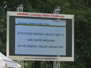 Electronic sign with sponsor names